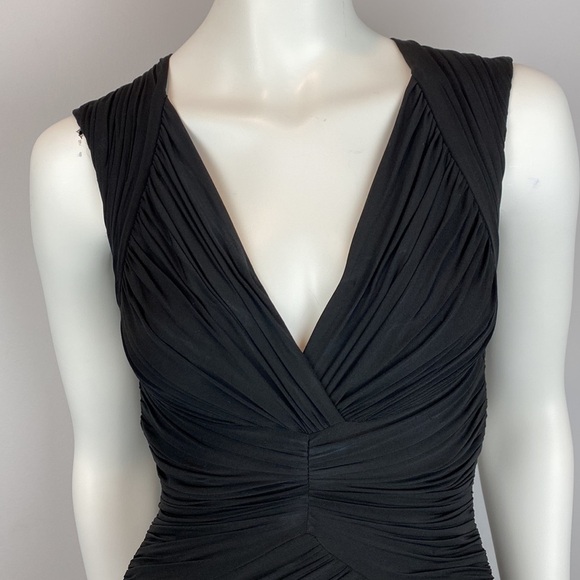 BCBGMAXAZRIA • Edesa V Neck Shirred Cocktail Dress - Picture 6 of 13